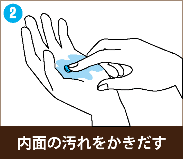 内面の汚れをかきだす